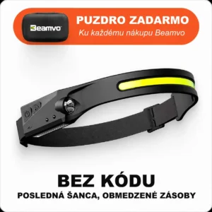 Beamvo™ – Nabíjateľná LED čelovka so širokým lúčom 230° a bezdotykovým senzorom